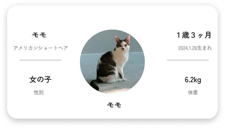 ペットプロフィールカード — モモ