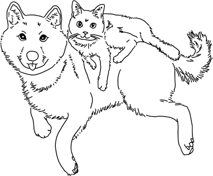 犬と猫のイラスト