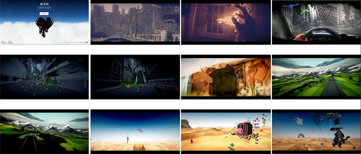 Webサイト「ROME」— 3 Dreams of Black のスクリーンショット12枚のグリッド